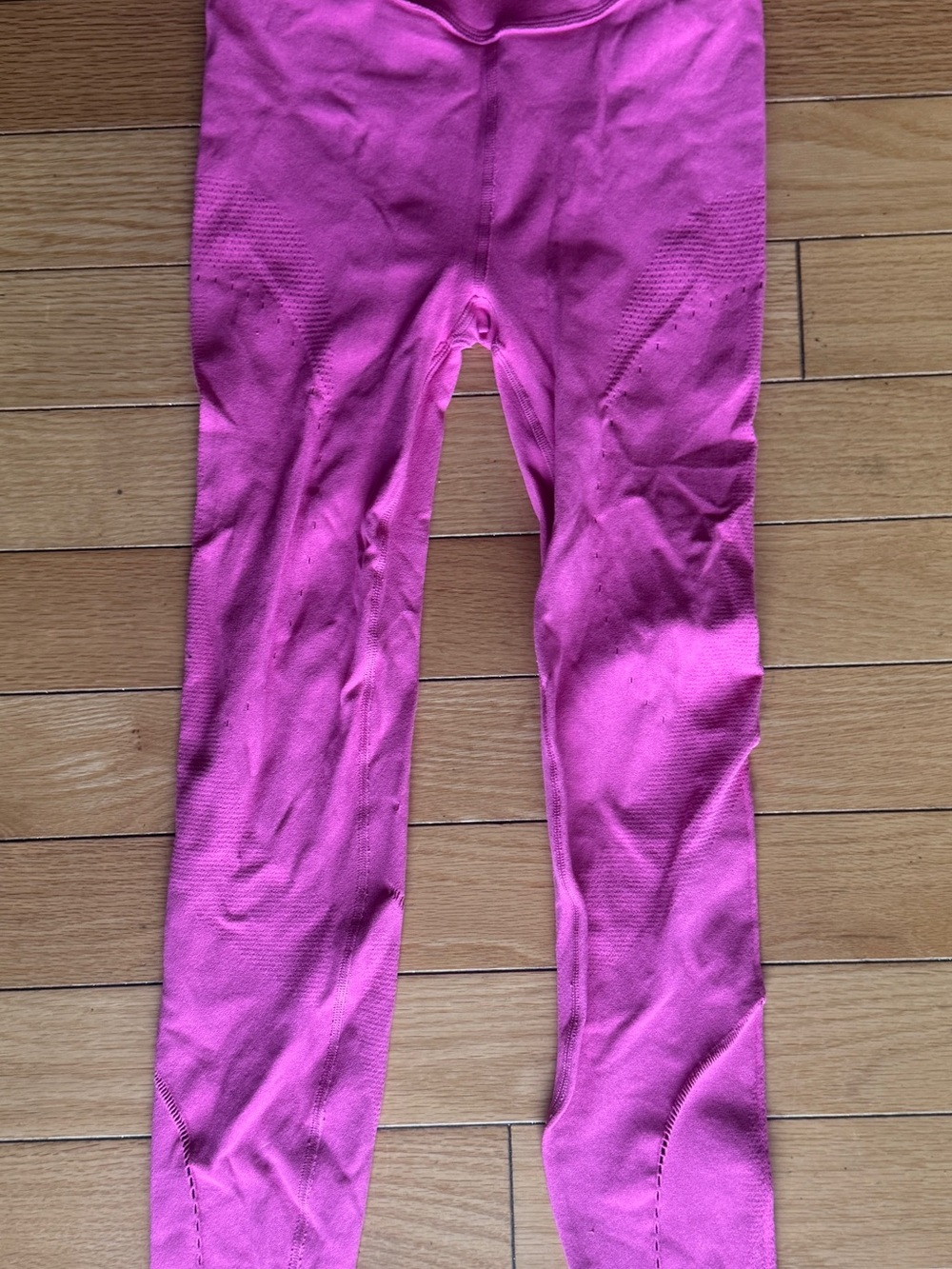 Seamless High Rise Fabletics Leggings Hot Pink Contour Ribbed Yoga Tights S/M